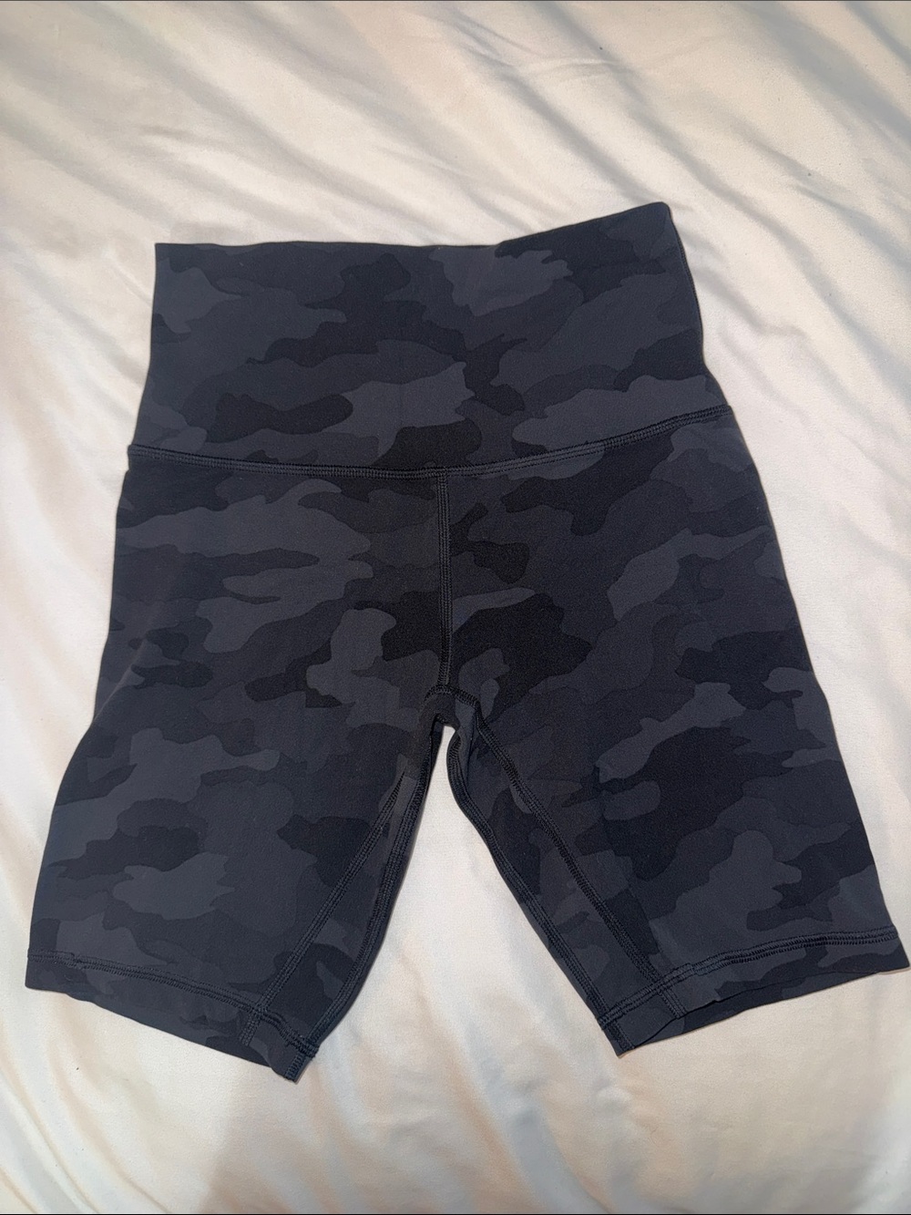 Lululemon High-Rise Black Camo Bike Shorts for Women